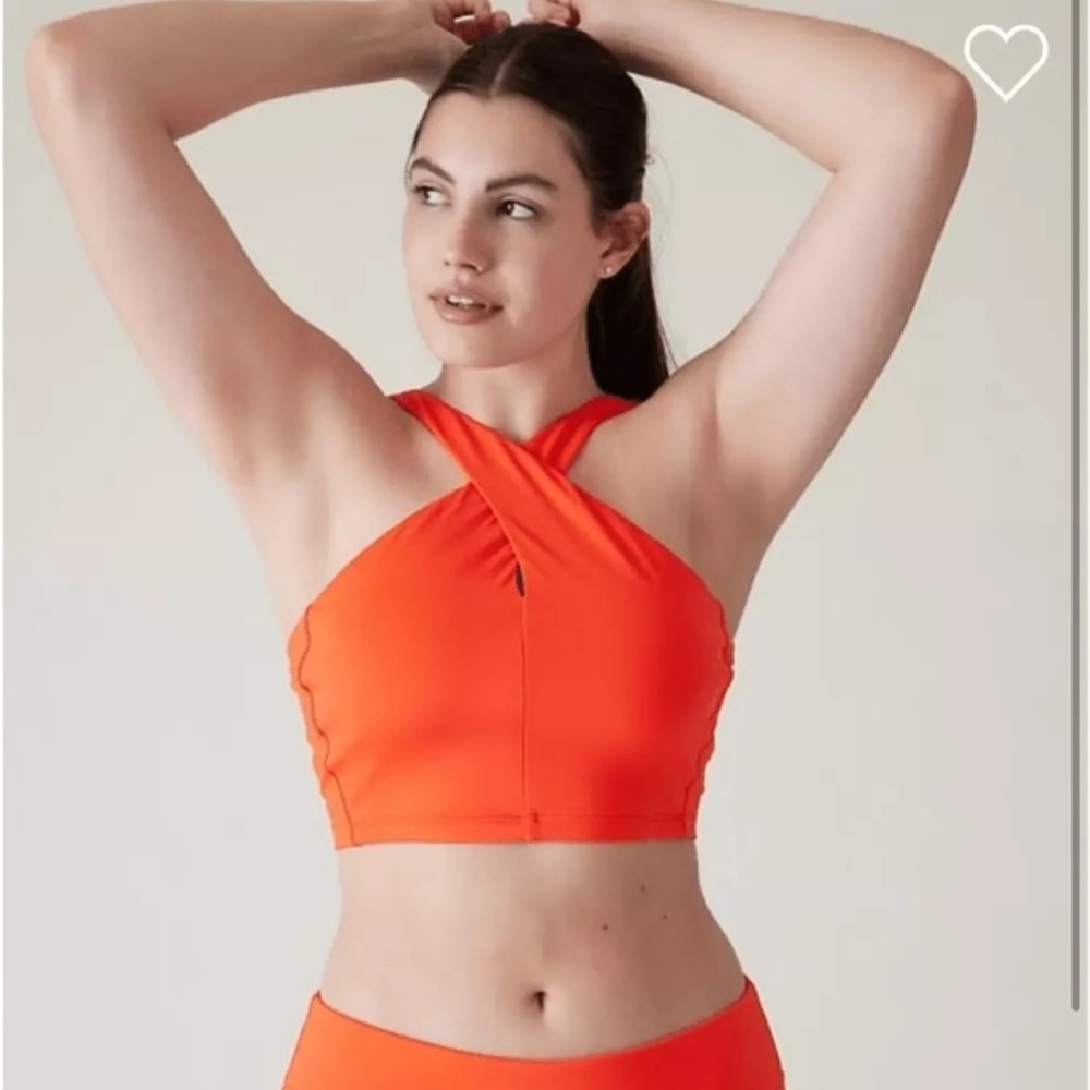 Athleta Vibrant Pink/Orange (Vibrant Coral) Cross-Front Bikini Top